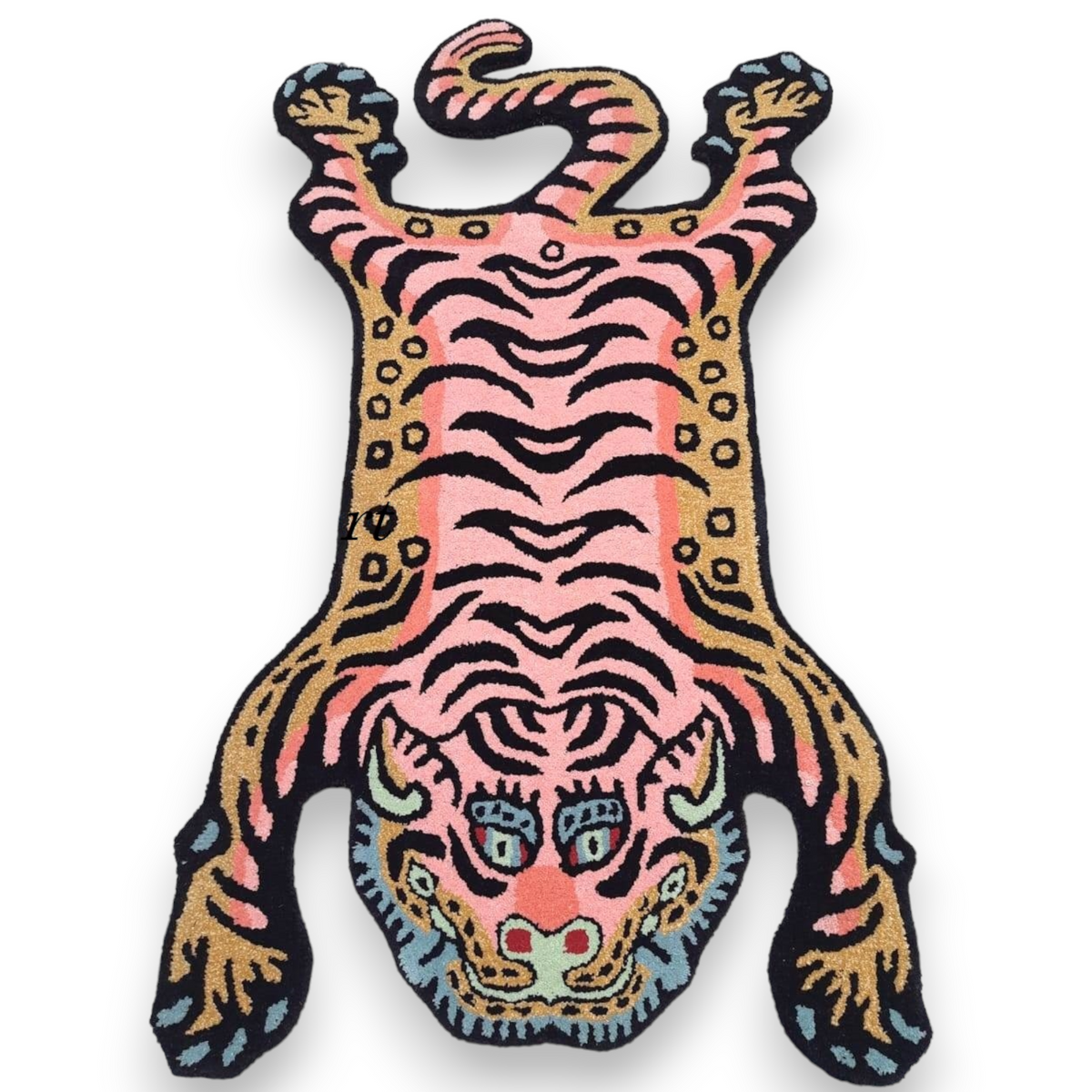 Tibetan Tiger Pink Kitty Tufted Woolen Tibetan Rug - Pink Color