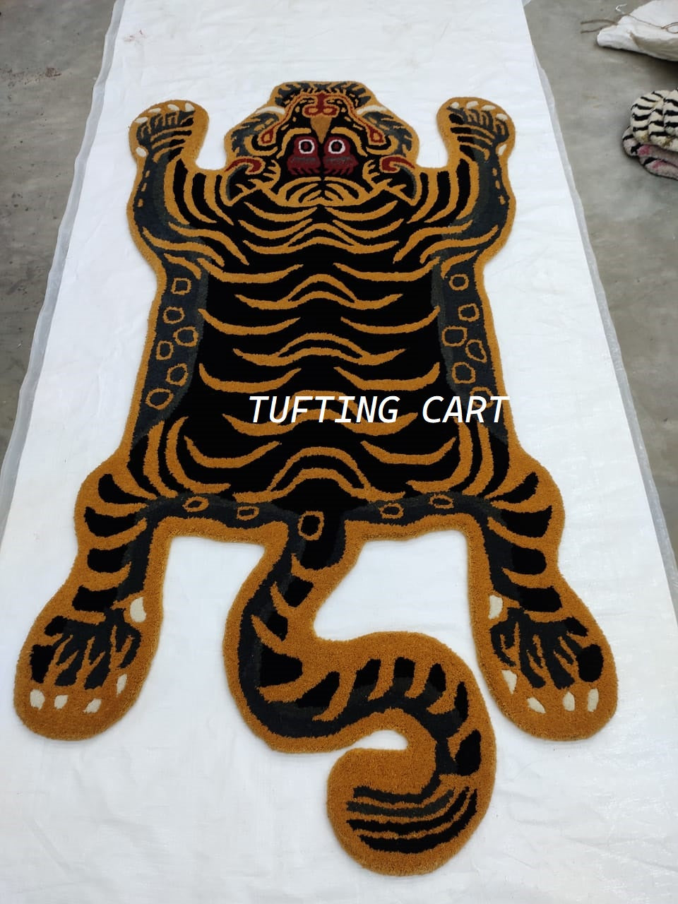 Tibetan Tiger Black Kitty Tufted Woolen Tibetan Rug - Black Kitty