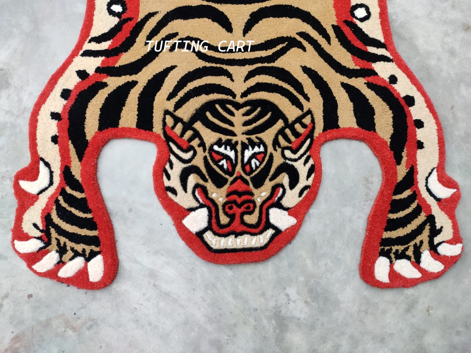 Tibetan Tiger Red Sam Tufted Woolen Tibetan Rug - Red Sam Color