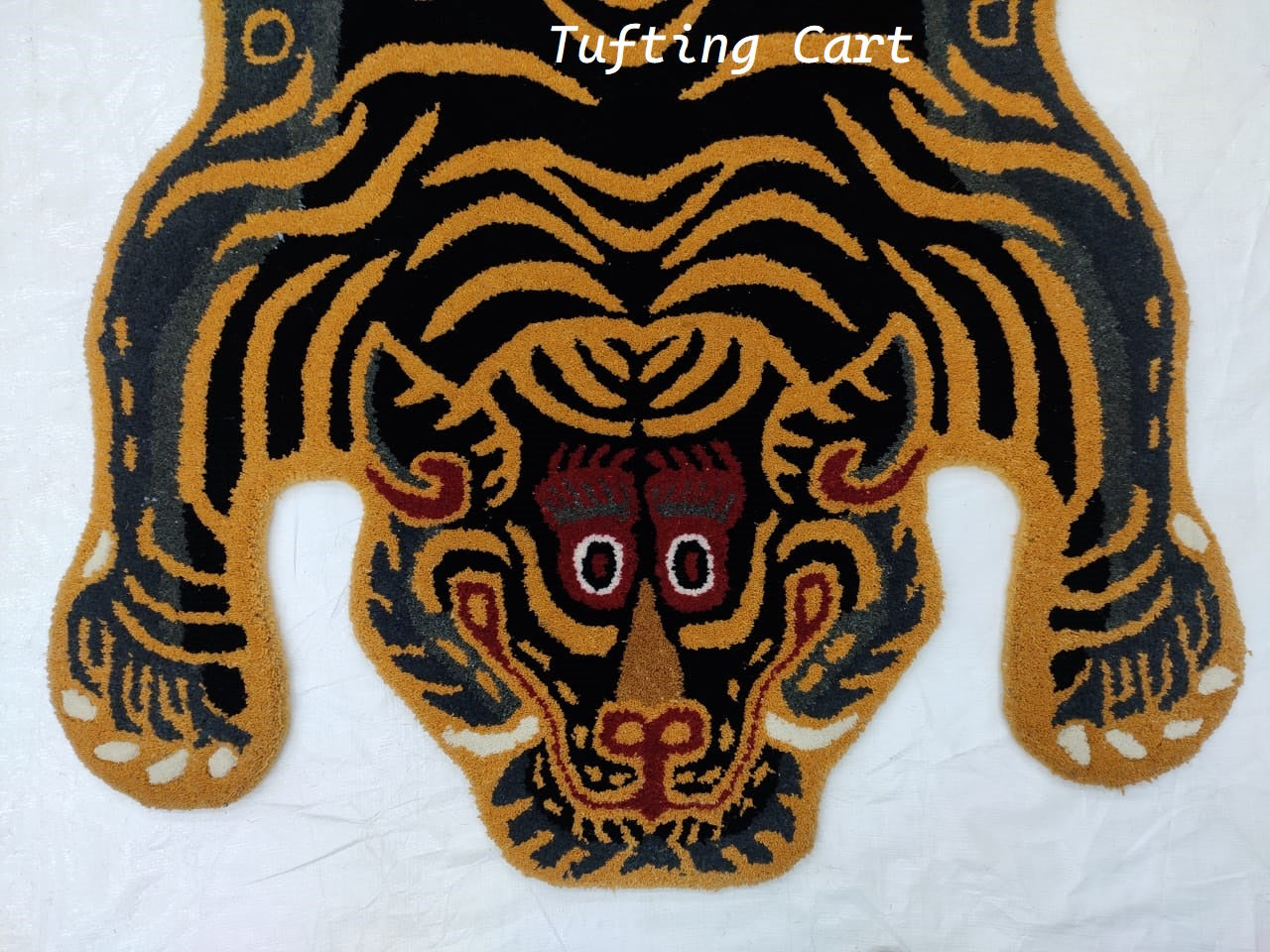 Tibetan Tiger Black Kitty Tufted Woolen Tibetan Rug - Black Kitty