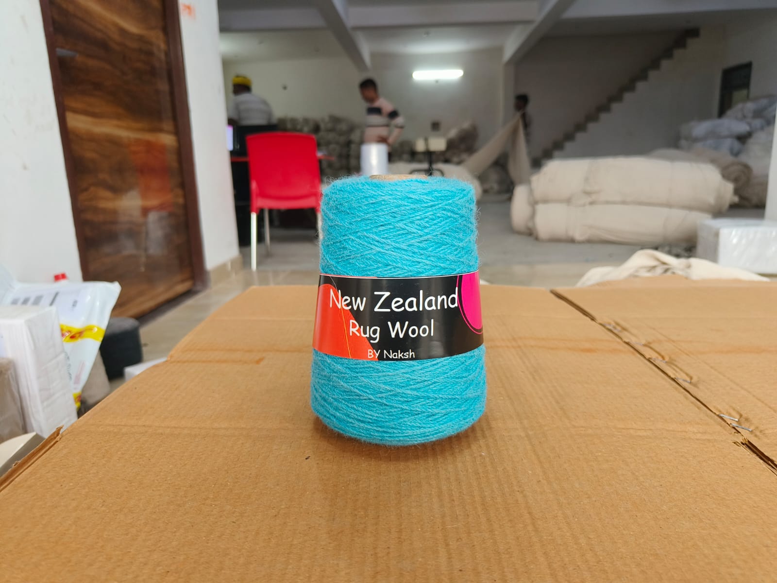 3ply NZ Tufting Wool Yarn - (08- Sky Blue Neon)/450gram