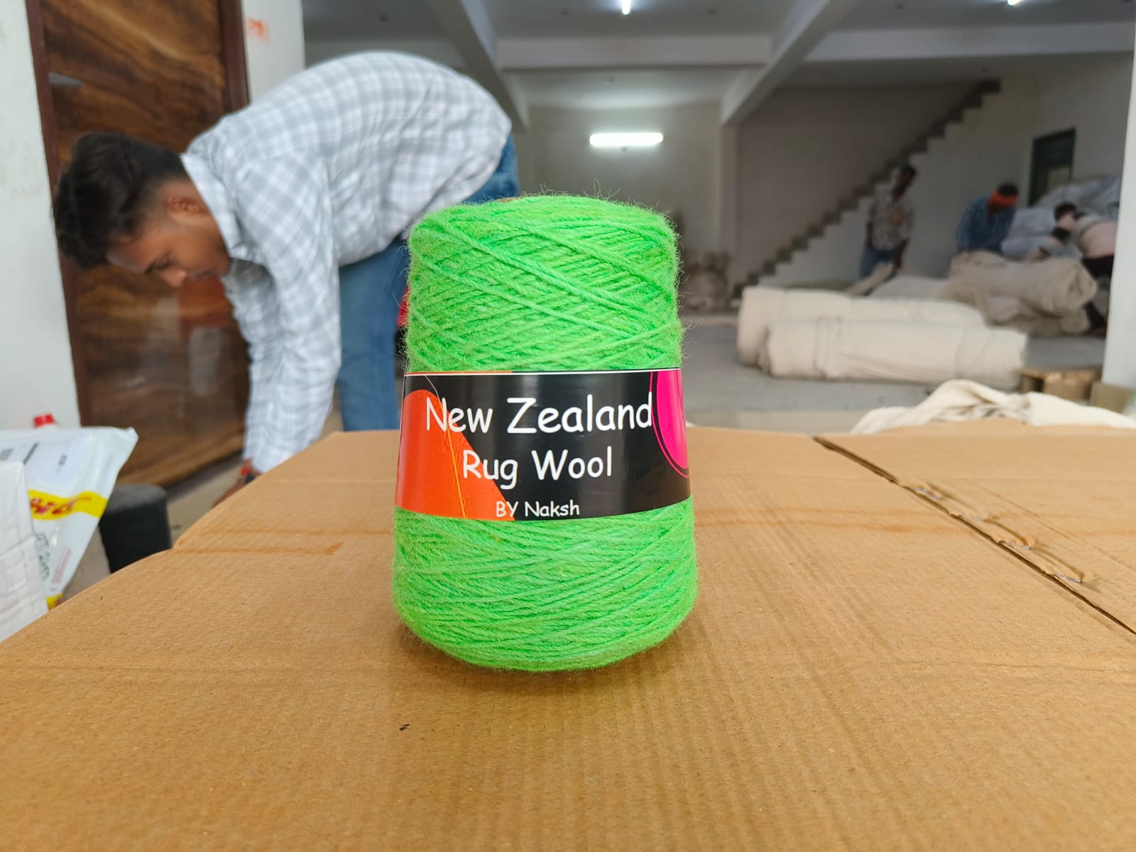 3ply NZ Tufting Wool Yarn - (05- Dark Green Neon)/450gram