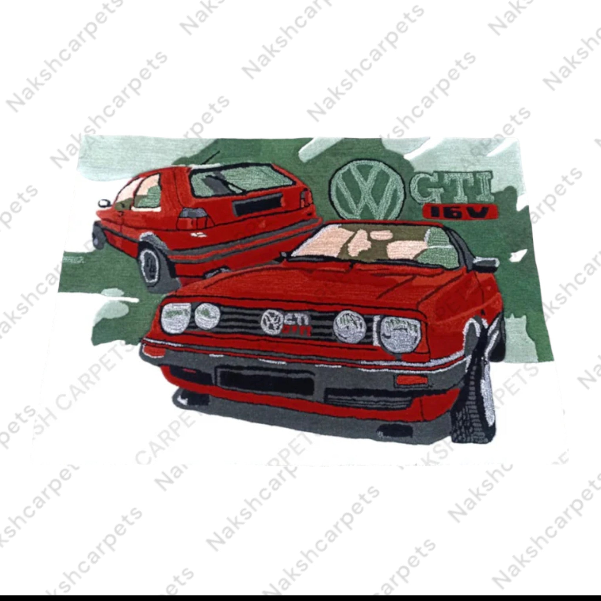 Red Car Customized Rug 60x60CM