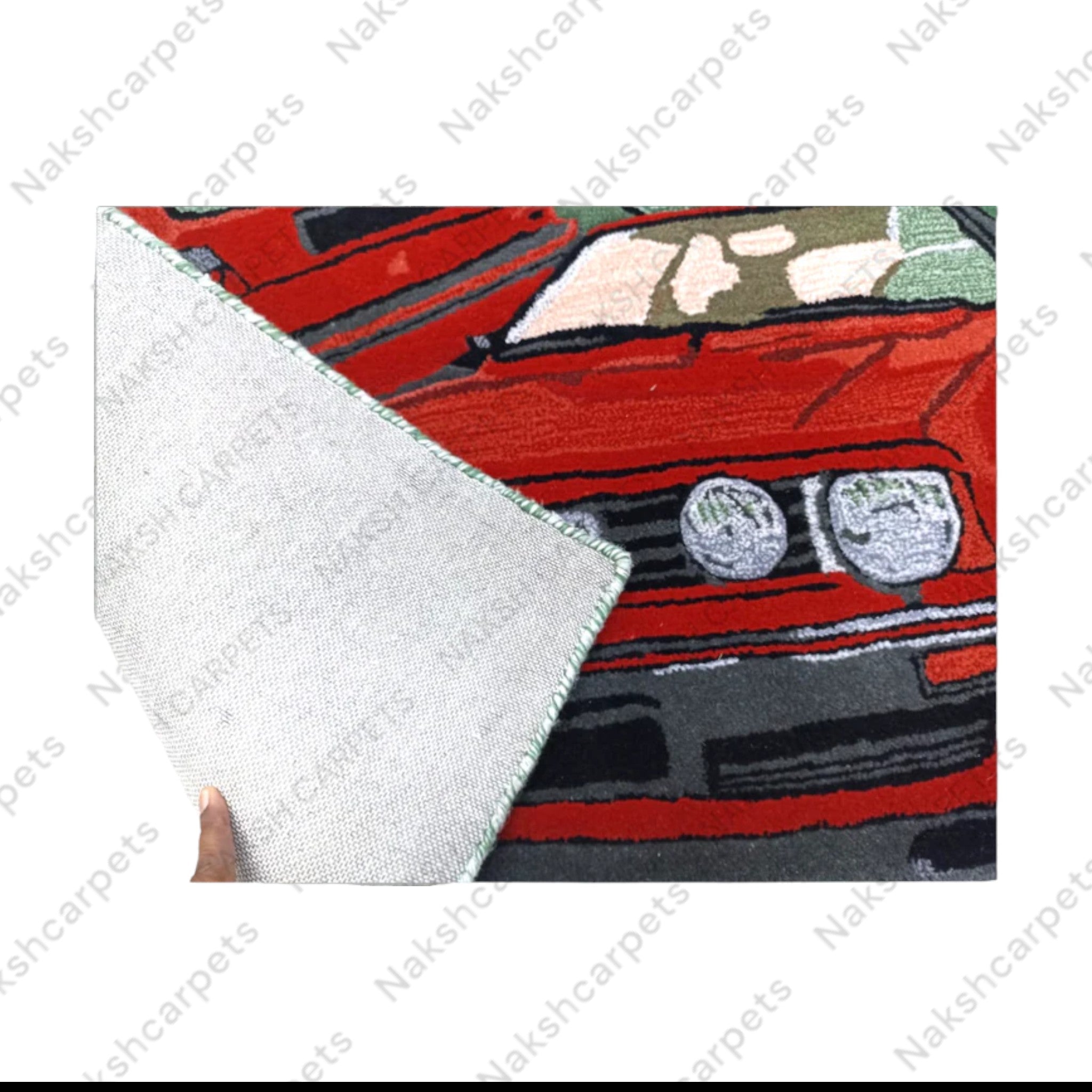 Red Car Customized Rug 60x60CM