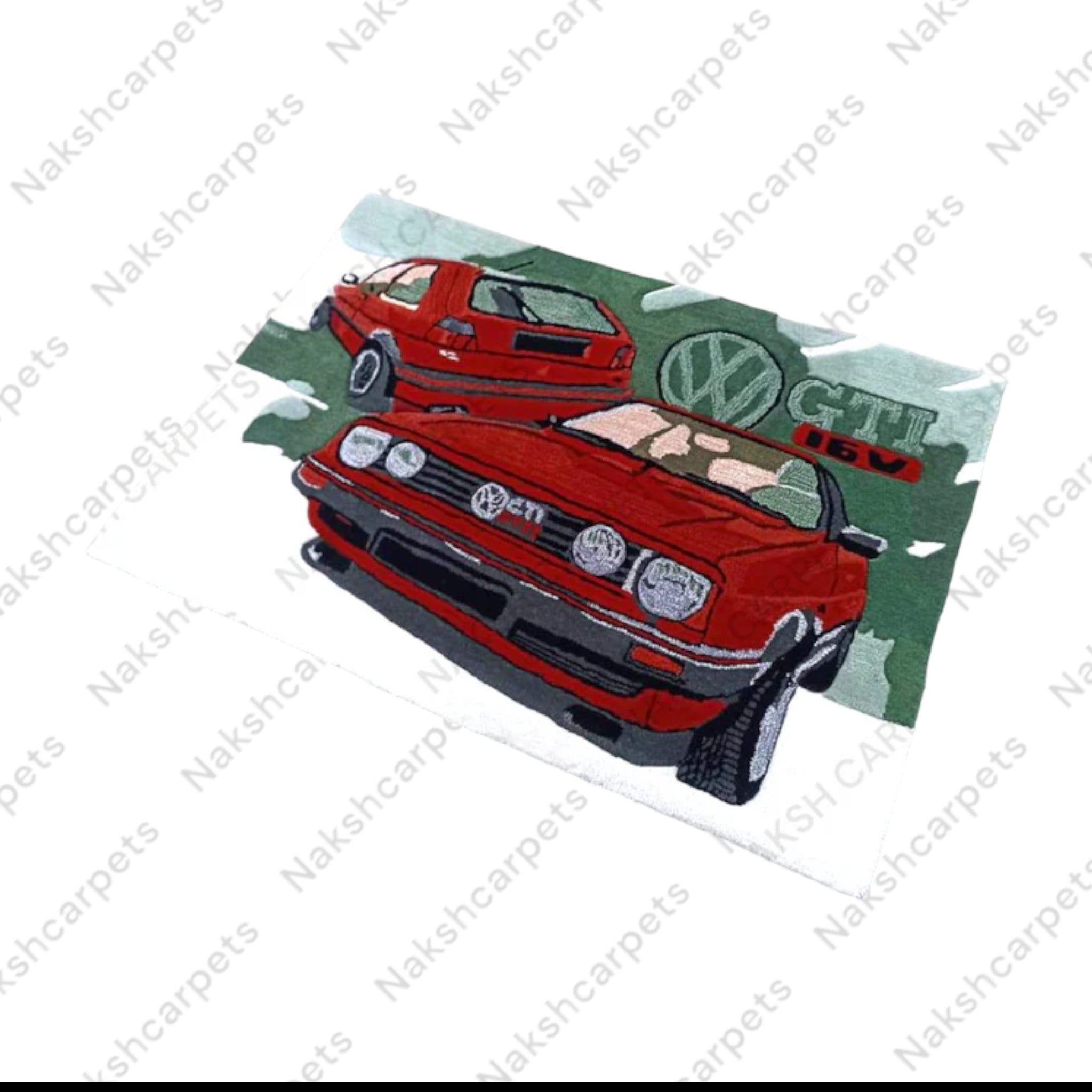 Red Car Customized Rug 60x60CM