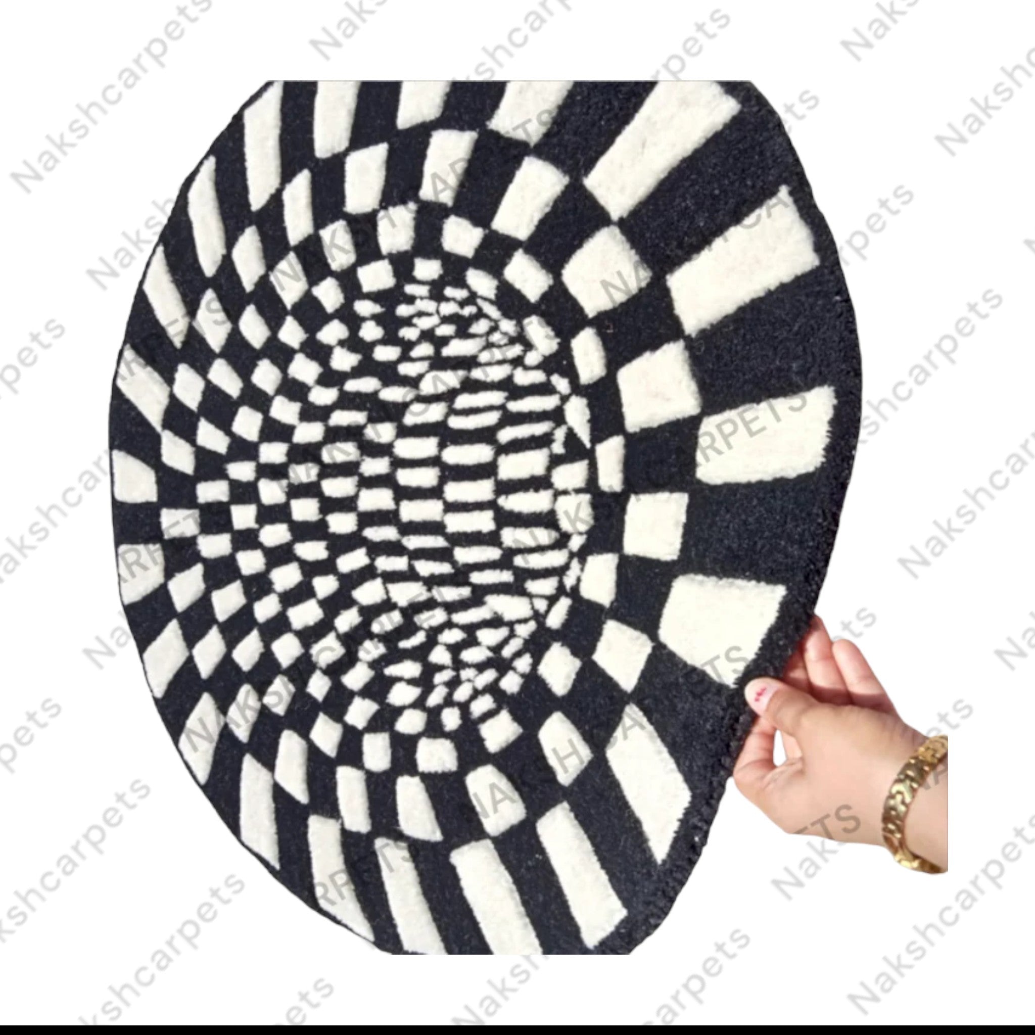 Black & White Well Customized Rug 60x60CM