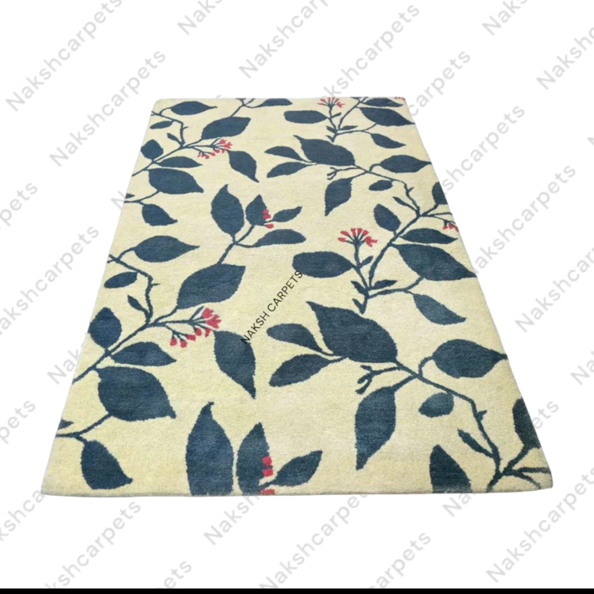 Floral Multicolored Irregular Shape Hand-Tufted 100% Woolen Handmade Area Rug/Carpet For Bedroom Aesthetics, Living Room, Kitchen Rug