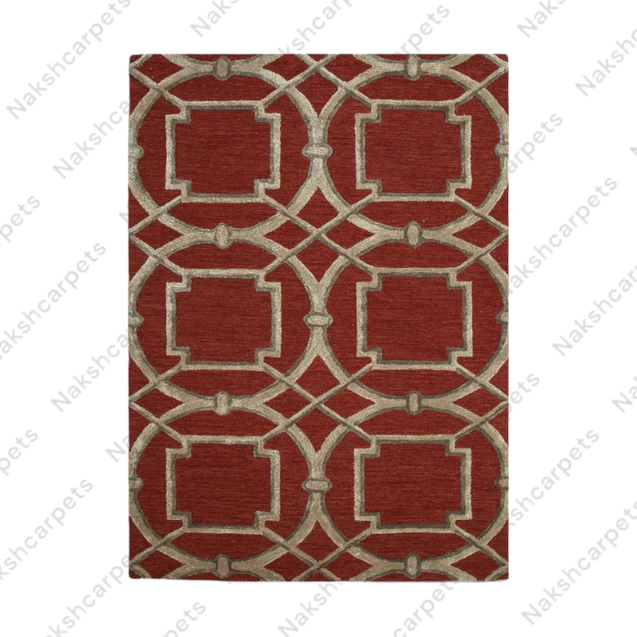 Geometric Pattern Modern High Quality Hand Tufted pile woolen Rug and Carpet For Bedroom Aesthetics, Living Room, Hall, Kitchen