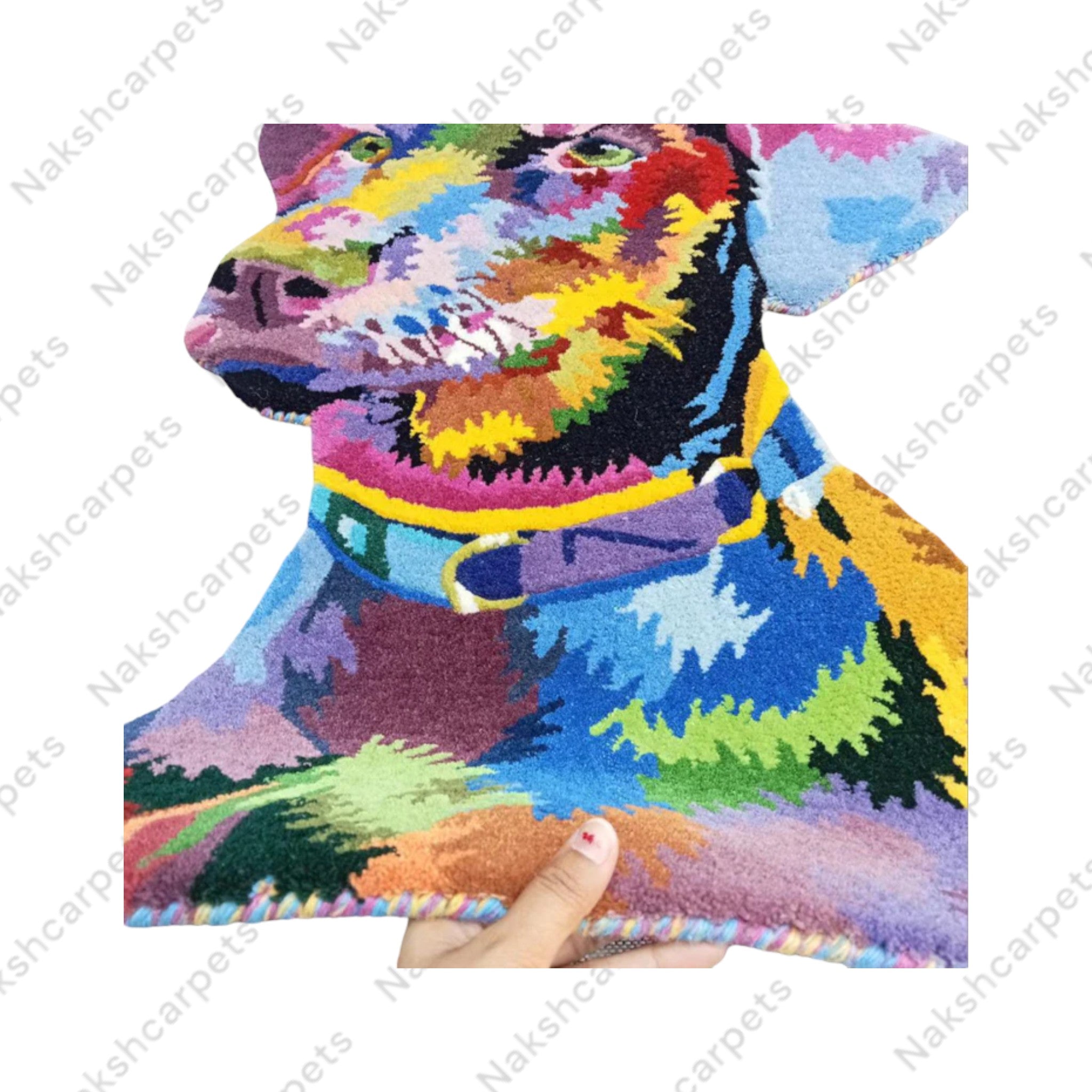 Multi Color Dog Customized Rug