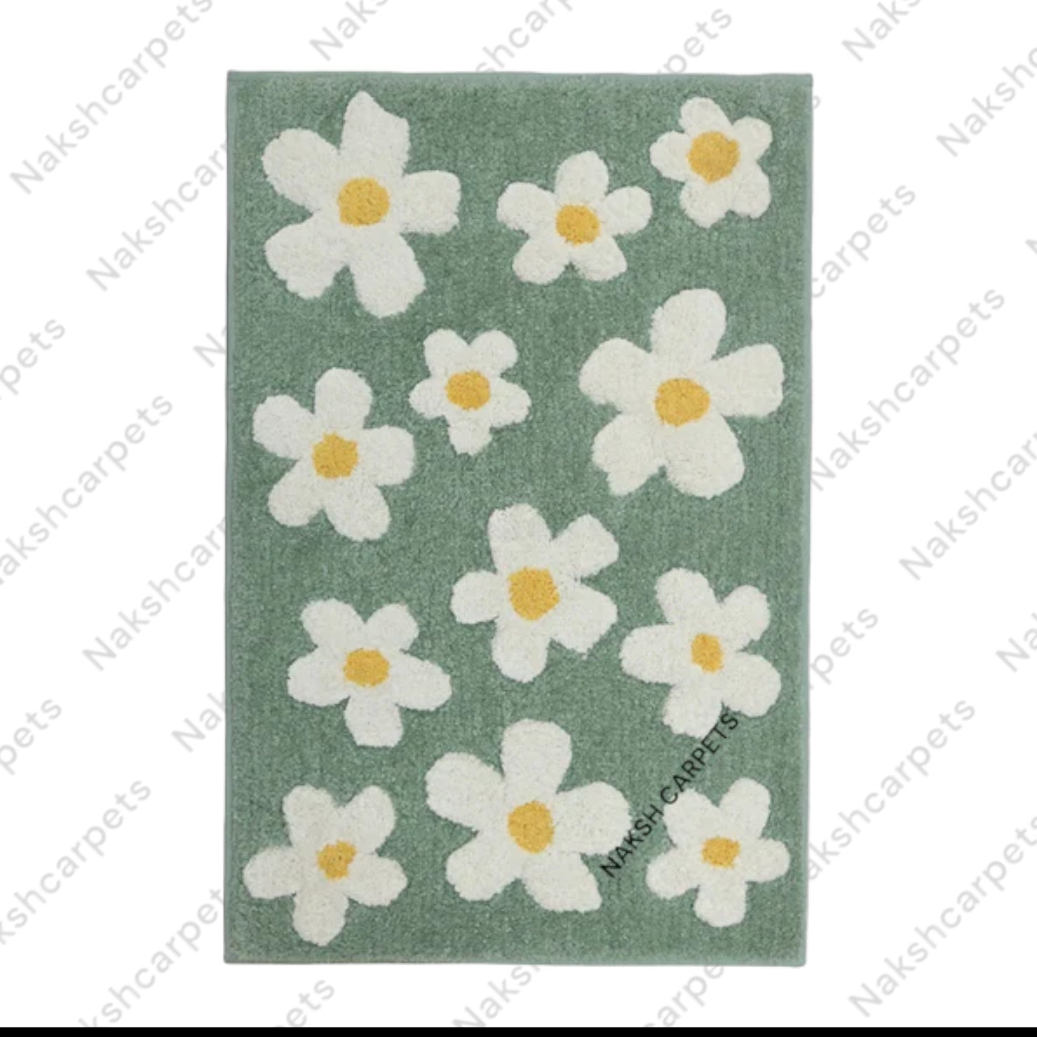 Floral Multicolored Irregular Shape Hand-Tufted 100% Woolen Handmade Area Rug/Carpet For Bedroom Aesthetics, Living Room, Kitchen Rug