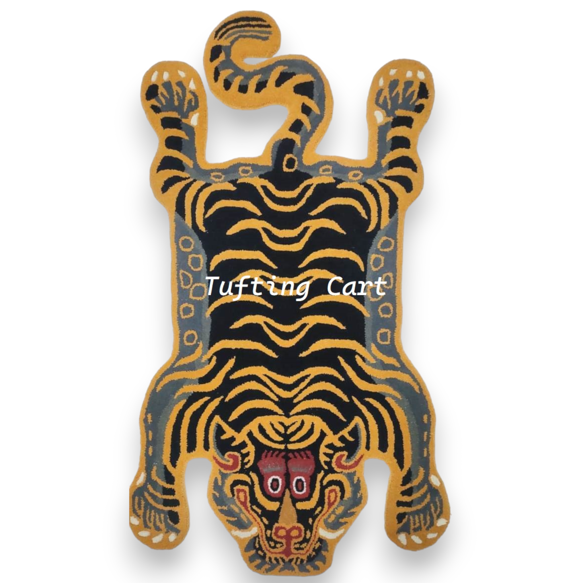 Tibetan Tiger Black Kitty Tufted Woolen Tibetan Rug - Black Kitty