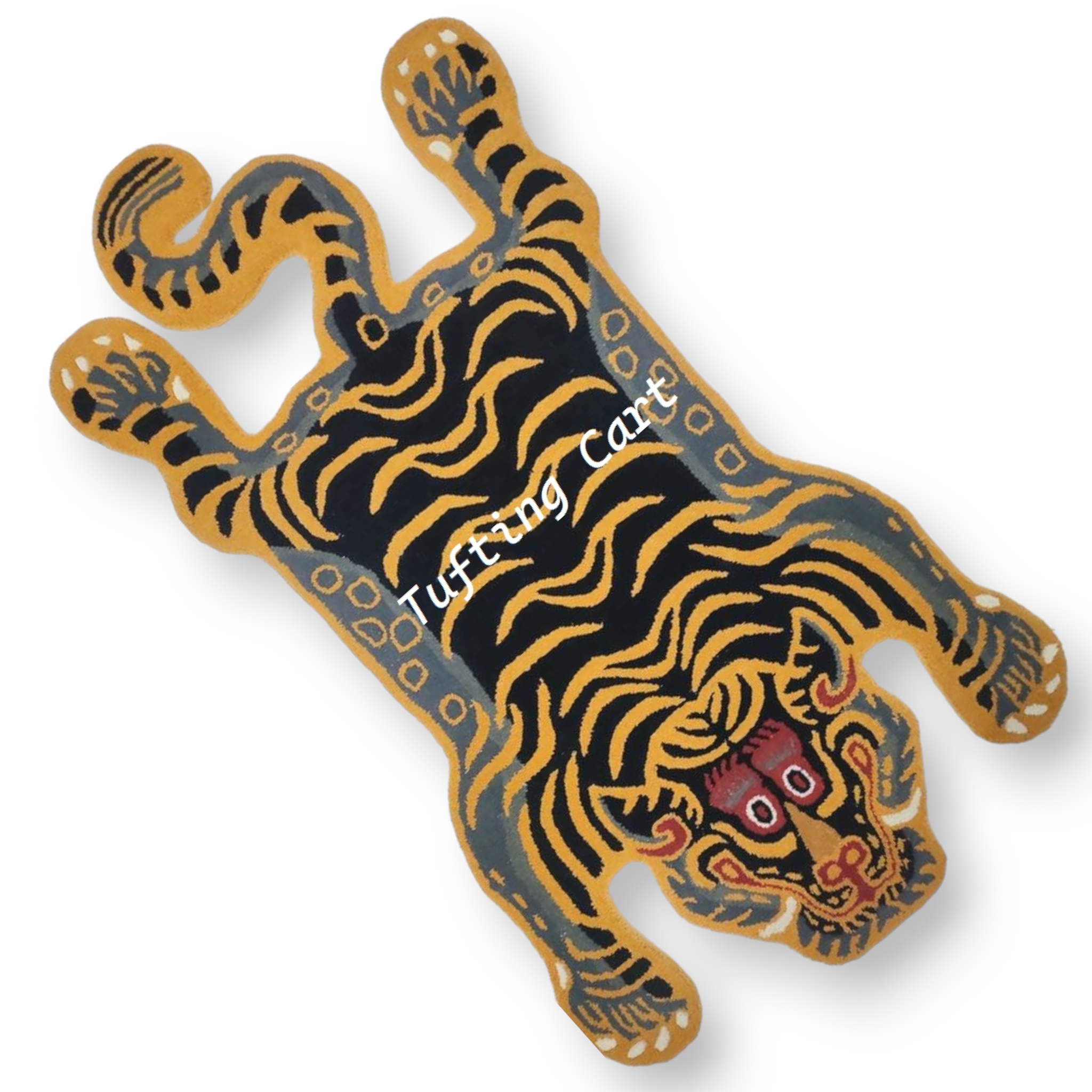 Tibetan Tiger Black Kitty Tufted Woolen Tibetan Rug - Black Kitty