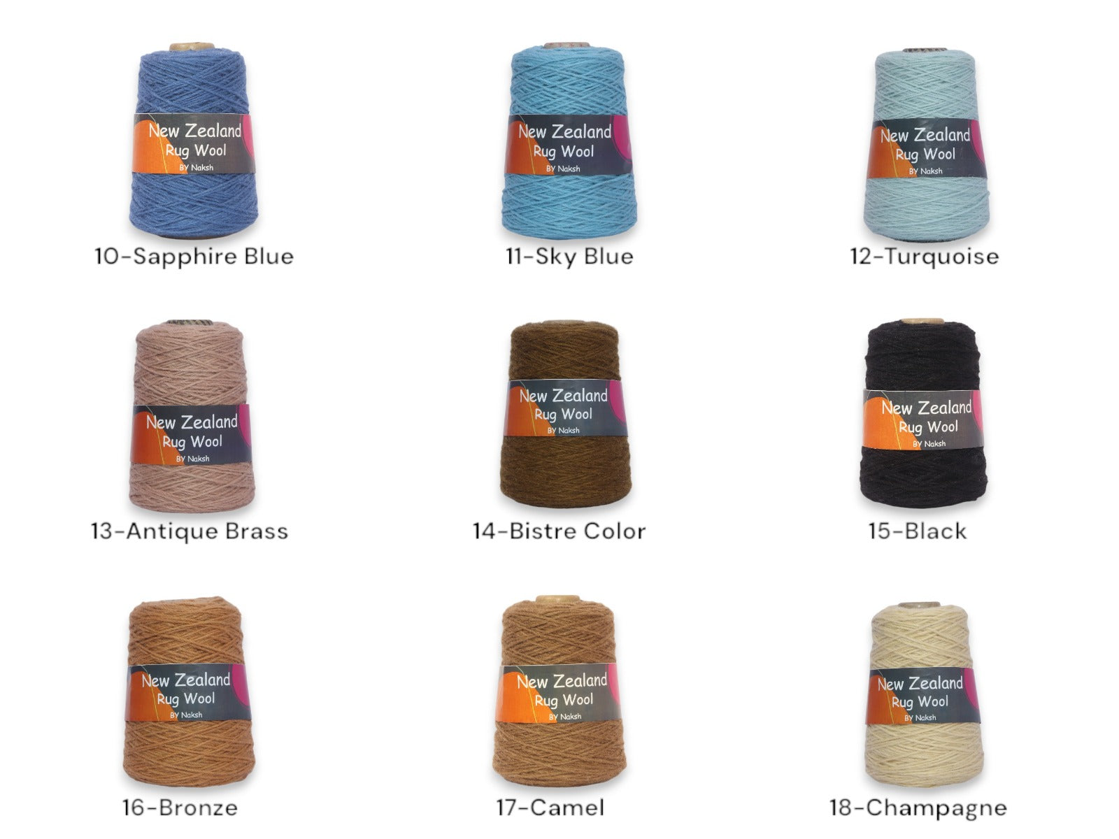 3ply NZ Tufting Wool Yarn - (12-Turquoise)/450gram