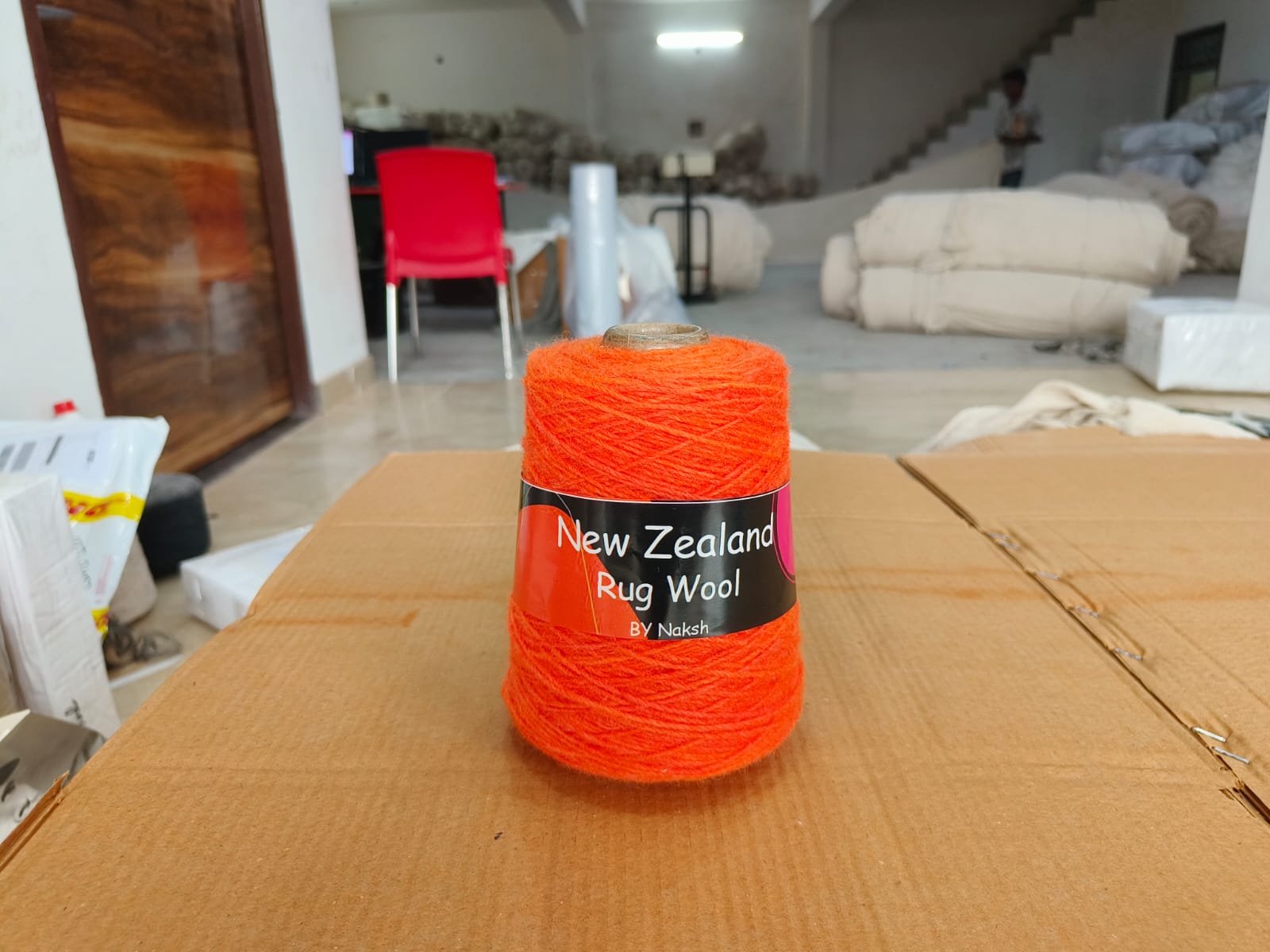 3ply NZ Tufting Wool Yarn - (06- Orange Neon)/450gram