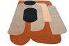 Irregular Unique Modern Brown wool Rug Handmade Contemporary Area Rug Hand Tufted Rugs for Living Room ,Hall, Kitchen, Office, Bedroom