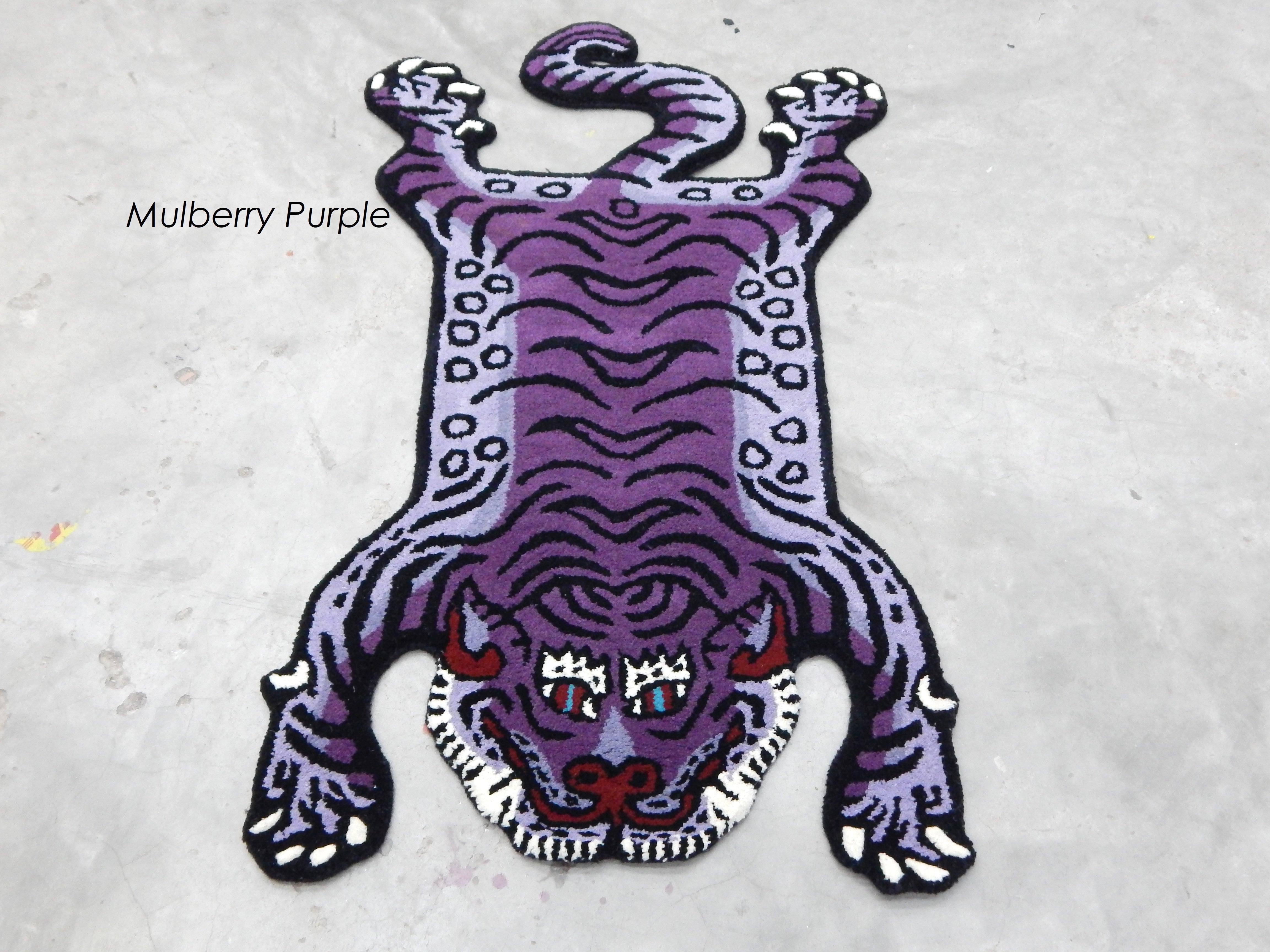 Tibetan Tiger Hand Tufted Woolen Rug -Mulberry Purple